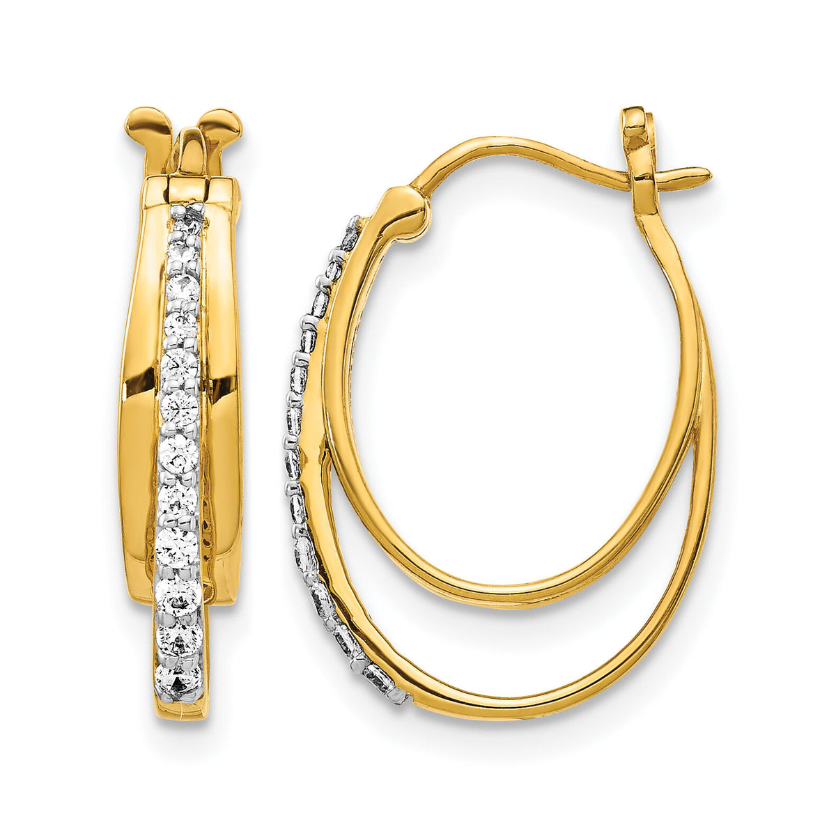 14k Diamond Hoop Earrings-EM4343-025-YA