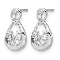 14k White Gold Diamond Post Earrings-EM4384-012-WA
