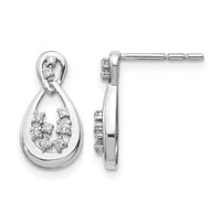14k White Gold Diamond Post Earrings-EM4384-012-WA