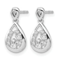 14k White Gold Diamond Post Earrings-EM4385-016-WA
