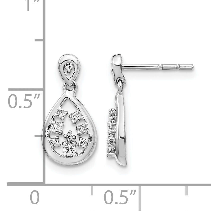 14k White Gold Diamond Post Earrings-EM4385-016-WA