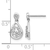 14k White Gold Diamond Post Earrings-EM4385-016-WA