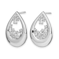 14k White Gold Diamond Post Earrings-EM4387-075-WA