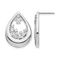 14k White Gold Diamond Post Earrings-EM4387-075-WA