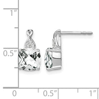 14K White Gold Checkerboard White Topaz and Diamond Earrings-EM4393-WT-006-WA