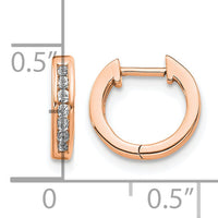14k Rose Gold Polished Diamond Hinged Hoop Earrings-EM5347-010-RA