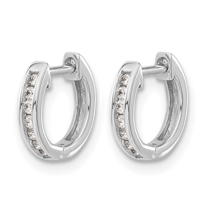 14k White Gold Diamond Hinged Hoop Earrings-EM5347-010-WA