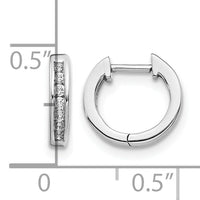14k White Gold Diamond Hinged Hoop Earrings-EM5347-010-WA