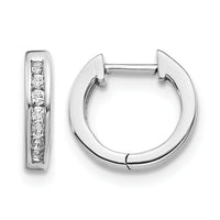 14k White Gold Diamond Hinged Hoop Earrings-EM5347-010-WA
