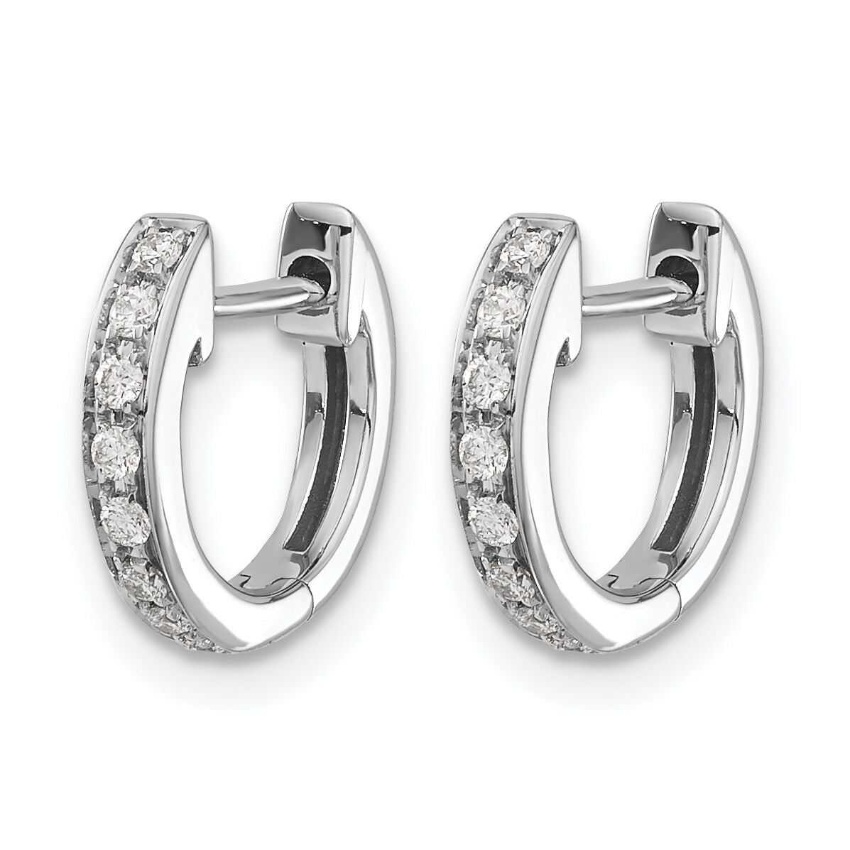 14k White Gold Diamond Hinged Hoop Earrings-EM5348-016-WA
