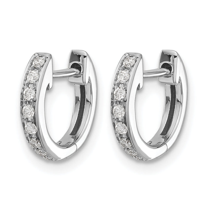 14k White Gold Diamond Hinged Hoop Earrings-EM5348-016-WA