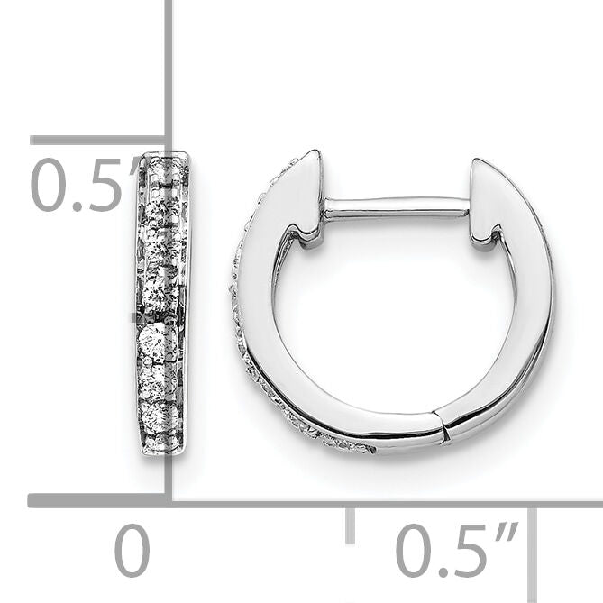 14k White Gold Diamond Hinged Hoop Earrings-EM5348-016-WA