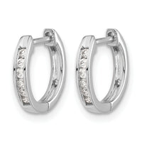 14k White Gold Polished Diamond Hinged Hoop Earrings-EM5349-013-WA