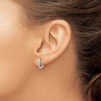 14k White Gold Polished Diamond Hinged Hoop Earrings-EM5349-013-WA