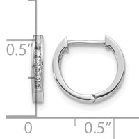 14k White Gold Polished Diamond Hinged Hoop Earrings-EM5349-013-WA