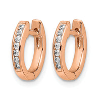 14k Rose Gold Polished Diamond Hinged Hoop Earrings-EM5350-016-RA