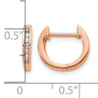 14k Rose Gold Polished Diamond Hinged Hoop Earrings-EM5350-016-RA