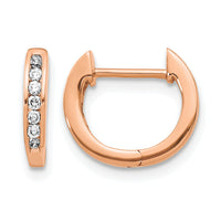 14k Rose Gold Polished Diamond Hinged Hoop Earrings-EM5350-016-RA