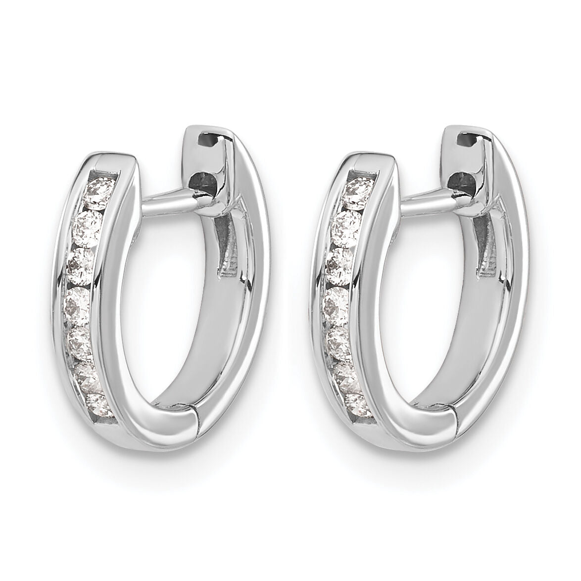 14k White Gold Polished Diamond Hinged Hoop Earrings-EM5350-016-WA