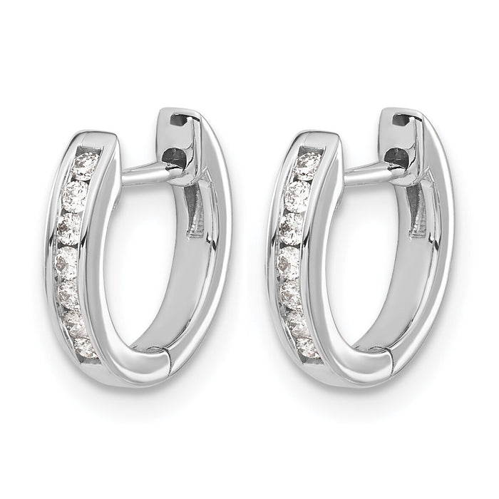 14k White Gold Polished Diamond Hinged Hoop Earrings-EM5350-016-WA