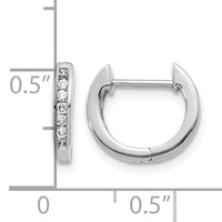 14k White Gold Polished Diamond Hinged Hoop Earrings-EM5350-016-WA