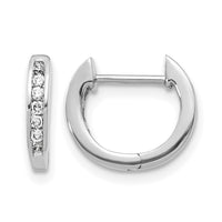 14k White Gold Polished Diamond Hinged Hoop Earrings-EM5350-016-WA