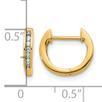 14k Gold Polished Diamond Hinged Hoop Earrings-EM5350-016-YA