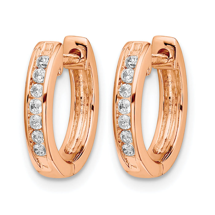 14k Rose Gold Diamond Hinged Hoop Earrings-EM5351-020-RA