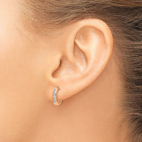 14k Rose Gold Diamond Hinged Hoop Earrings-EM5351-020-RA