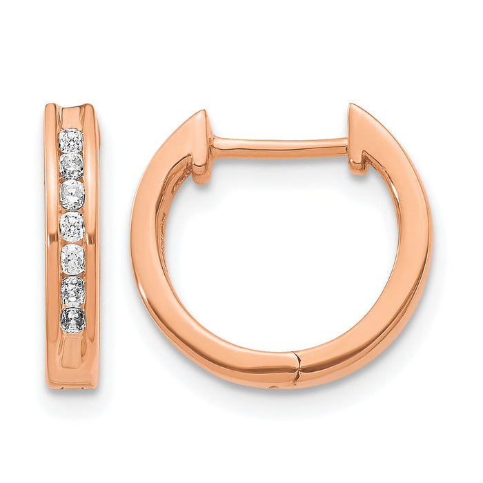 14k Rose Gold Diamond Hinged Hoop Earrings-EM5351-020-RA