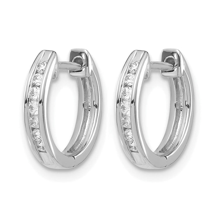 14k White Gold Diamond Hinged Hoop Earrings-EM5351-020-WA