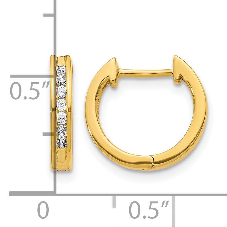 14k Diamond Hinged Hoop Earrings-EM5351-020-YA