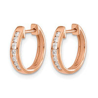 14k Rose Gold Diamond Hinged Hoop Earrings-EM5352-025-RA