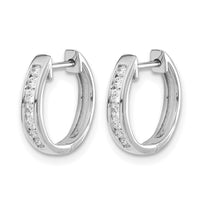 14k White Gold Diamond Hinged Hoop Earrings-EM5352-025-WA