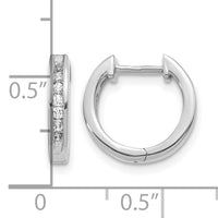 14k White Gold Diamond Hinged Hoop Earrings-EM5352-025-WA