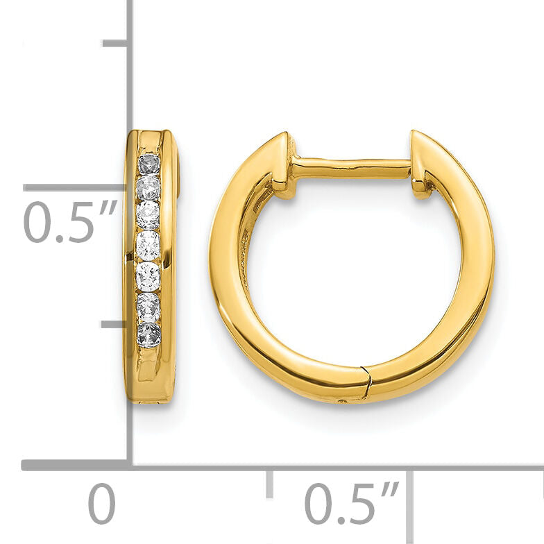 14k Diamond Hinged Hoop Earrings-EM5352-025-YA