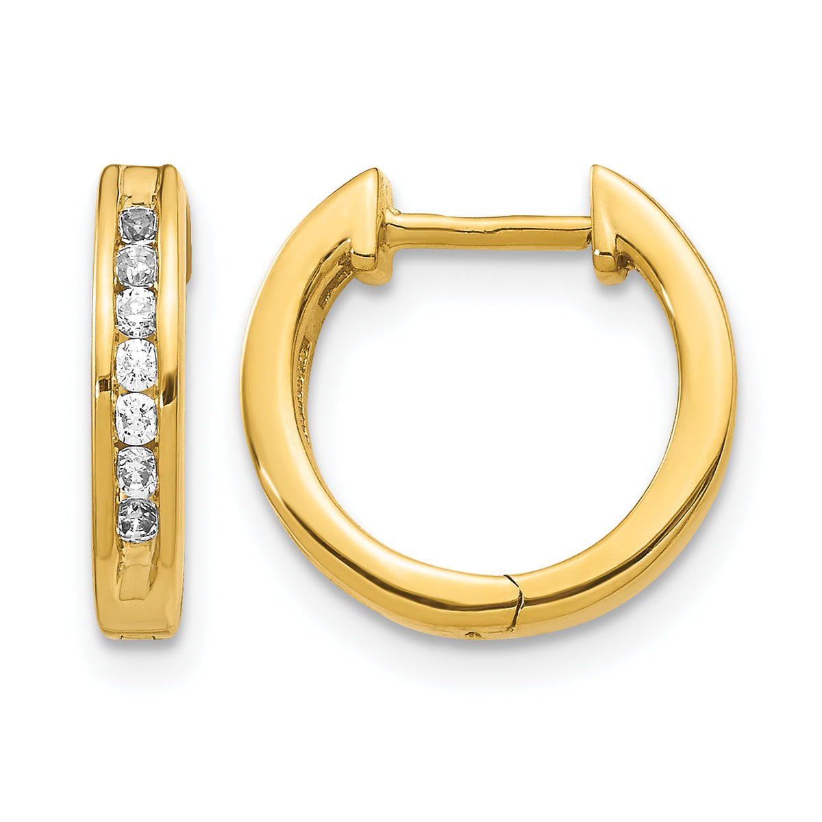 14k Diamond Hinged Hoop Earrings-EM5352-025-YA