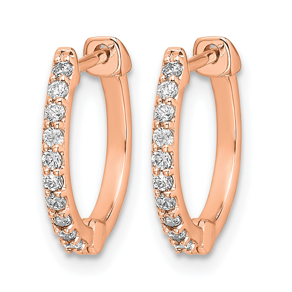14k Rose Gold Diamond Hinged Hoop Earrings-EM5353-020-RA