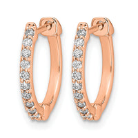 14k Rose Gold Diamond Hinged Hoop Earrings-EM5353-020-RA