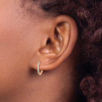14k Rose Gold Diamond Hinged Hoop Earrings-EM5353-020-RA