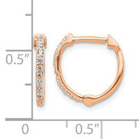 14k Rose Gold Diamond Hinged Hoop Earrings-EM5353-020-RA