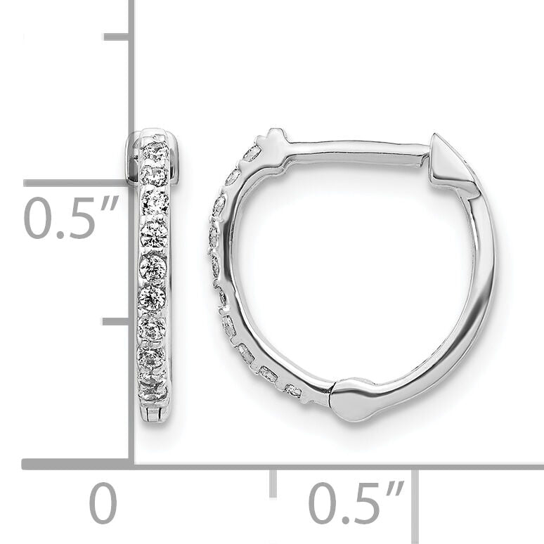 14k White Gold Diamond Hoop Earrings-EM5353-020-WA