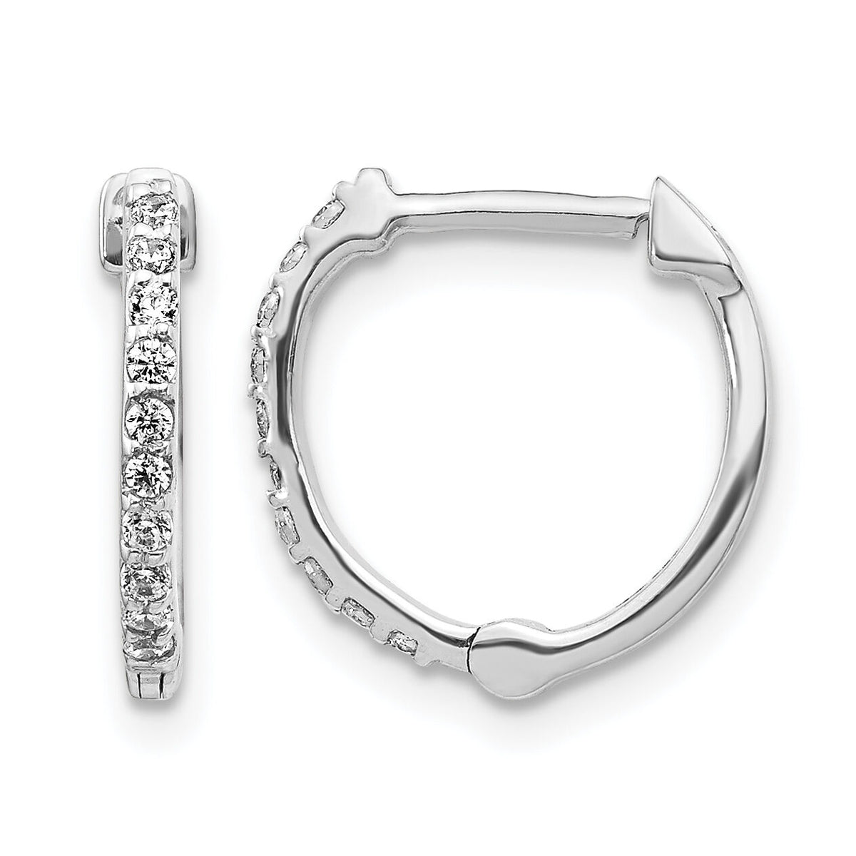 14k White Gold Diamond Hoop Earrings-EM5353-020-WA