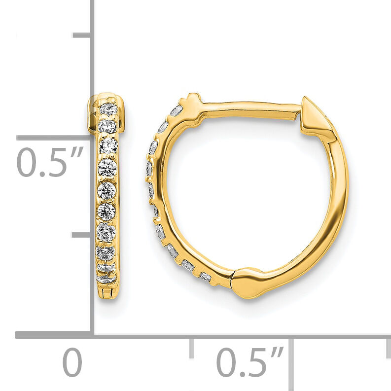 14k Diamond Hinged Hoop Earrings-EM5353-020-YA