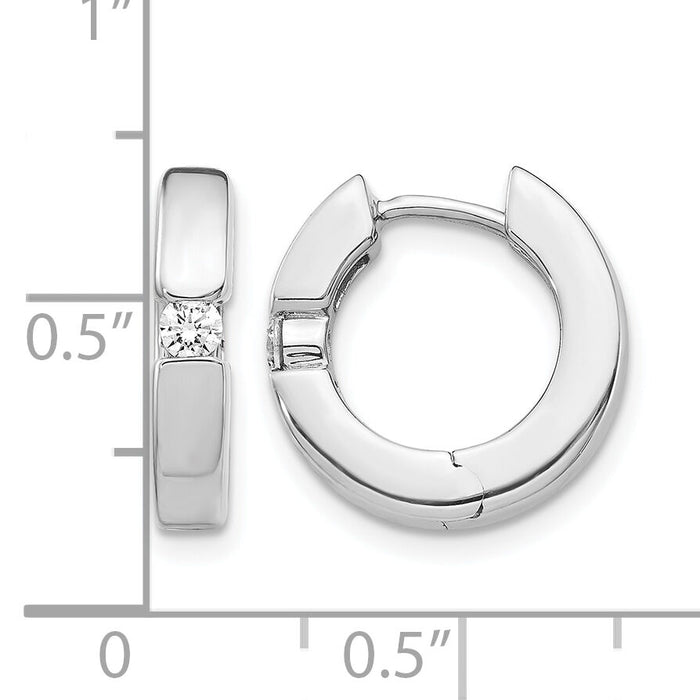 14k White Gold AA Diamond Hinged Hoop Earrings-EM5354-016-WA