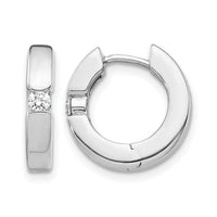 14k White Gold AA Diamond Hinged Hoop Earrings-EM5354-016-WA
