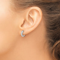 14k White Gold Baguette Diamond Hinged Hoop Earrings-EM5356-025-WA