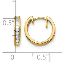 14k Baguette Diamond Hinged Hoop Earrings-EM5356-025-YA