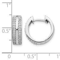 14k White Gold 2-row Diamond Hinged Hoop Earrings-EM5357-020-WA