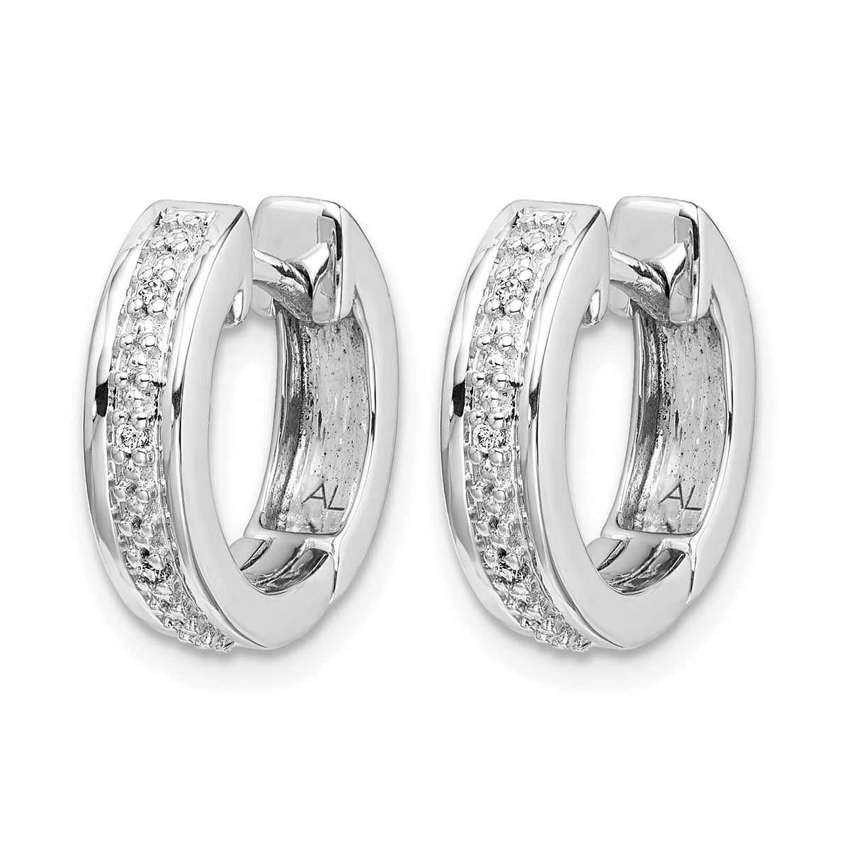 14k White Gold Diamond Complete Hinged Hoop Earrings-EM5358-003-WA